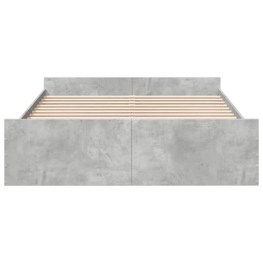 Cadre de lit avec tiroirs sans matelas gris béton 140x200 cm - 4