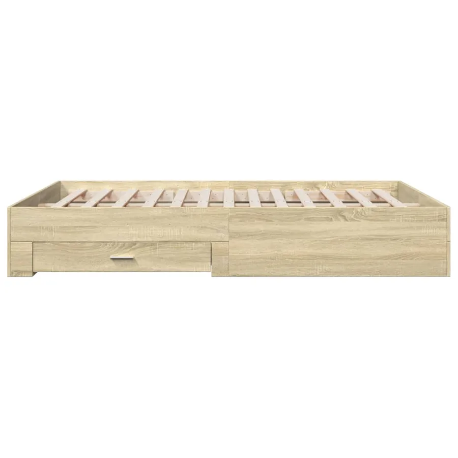 Cadre de lit avec tiroirs sans matelas chêne sonoma 160x200 cm - 5