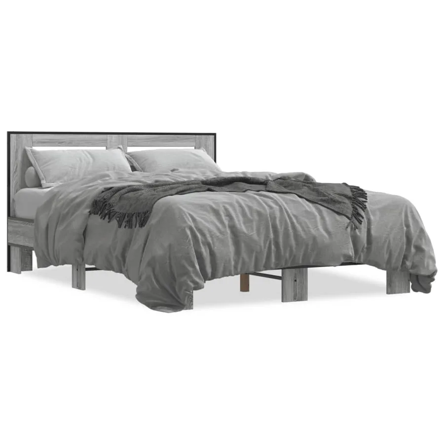Cadre de lit sans matelas sonoma gris 120x200 cm - 2