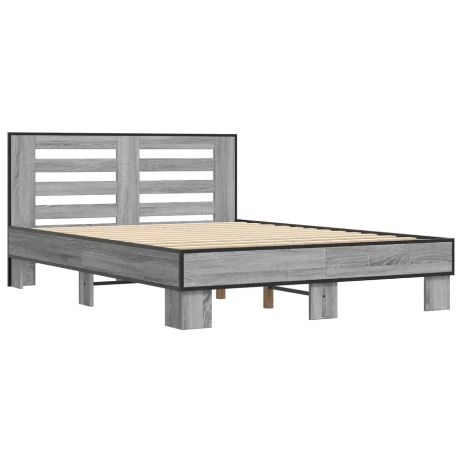 Cadre de lit sans matelas sonoma gris 120x200 cm - 3
