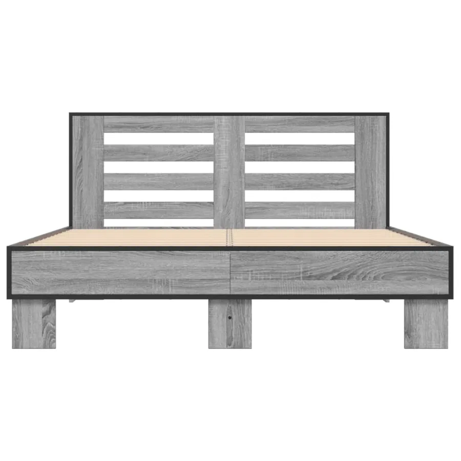 Cadre de lit sans matelas sonoma gris 120x200 cm - 4
