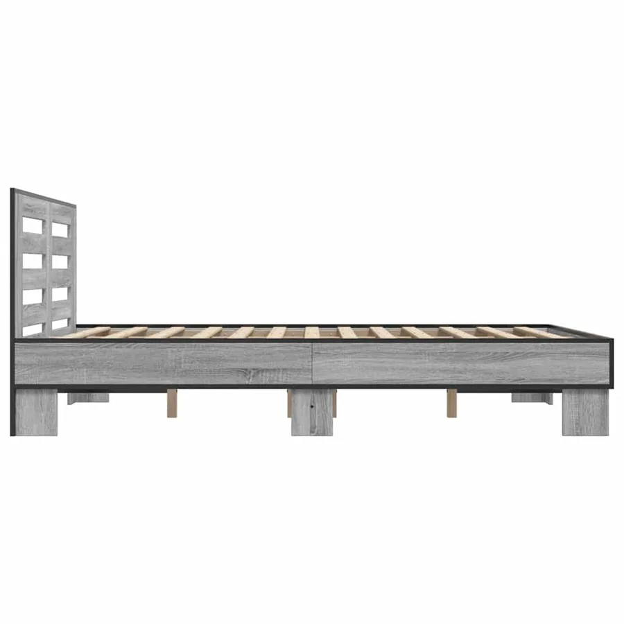 Cadre de lit sans matelas sonoma gris 120x200 cm - 5