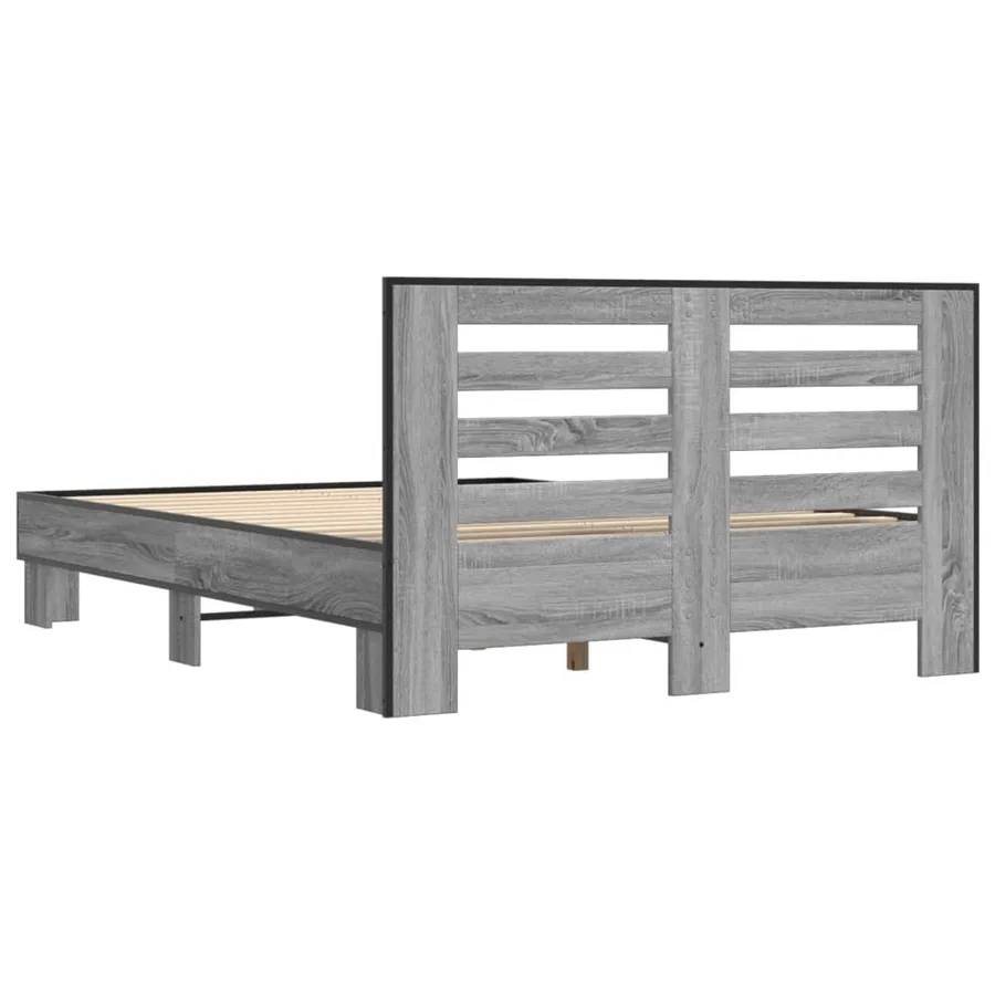 Cadre de lit sans matelas sonoma gris 120x200 cm - 6