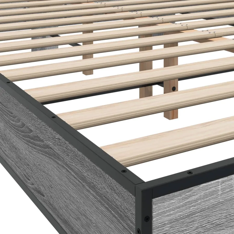 Cadre de lit sans matelas sonoma gris 120x200 cm - 7