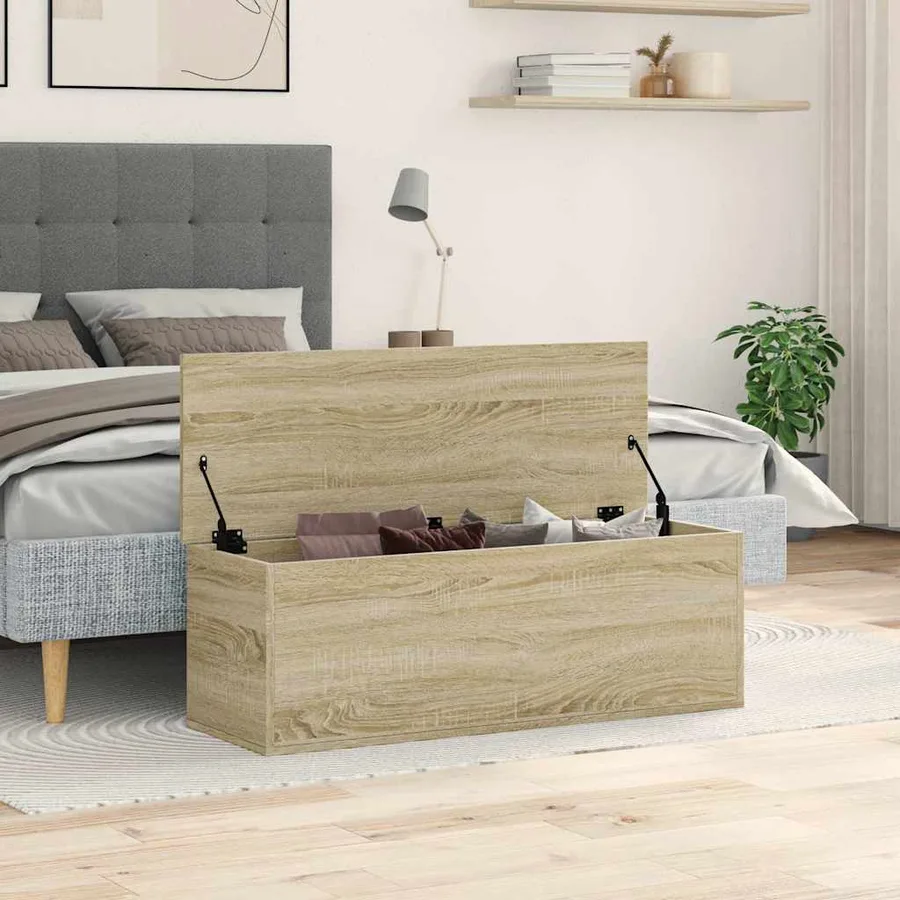 Boîte de rangement chêne sonoma 102x35x35 cm bois d'ingénierie - 3