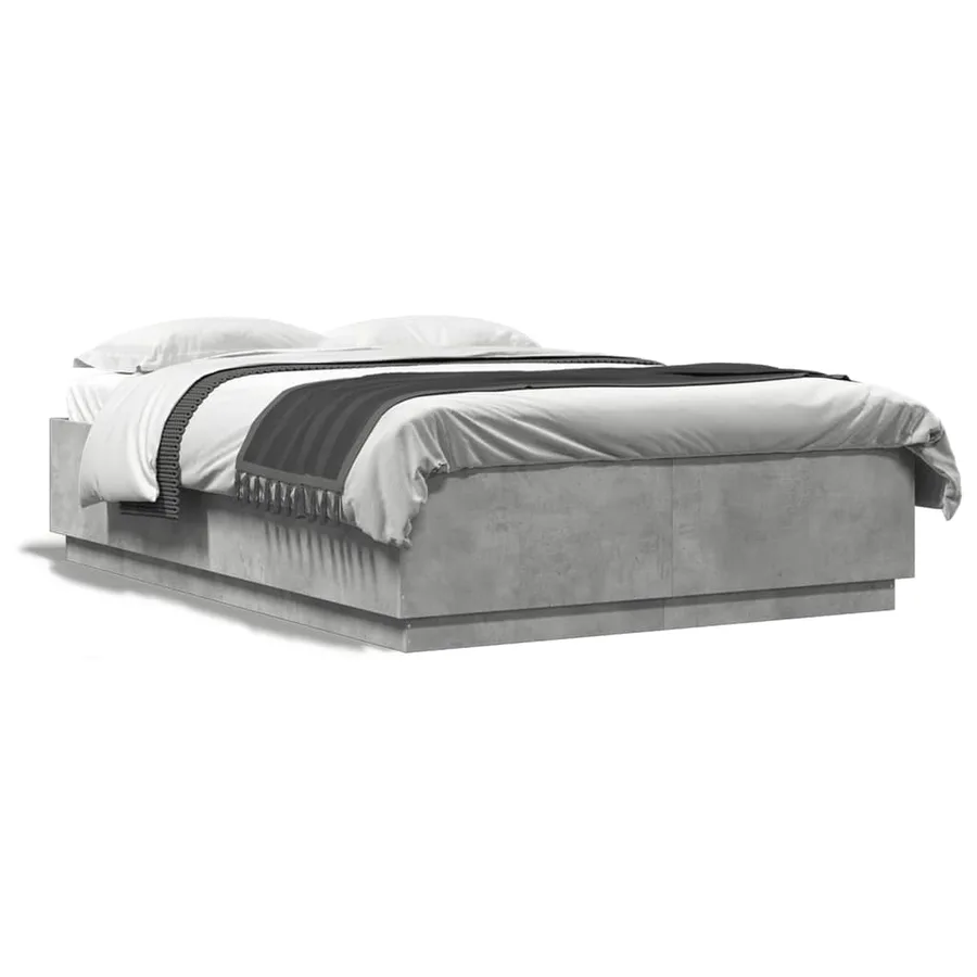 Cadre de lit sans matelas gris béton 160x200 cm - 2