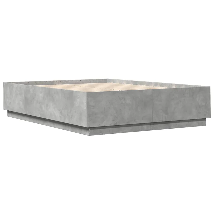 Cadre de lit sans matelas gris béton 160x200 cm - 3