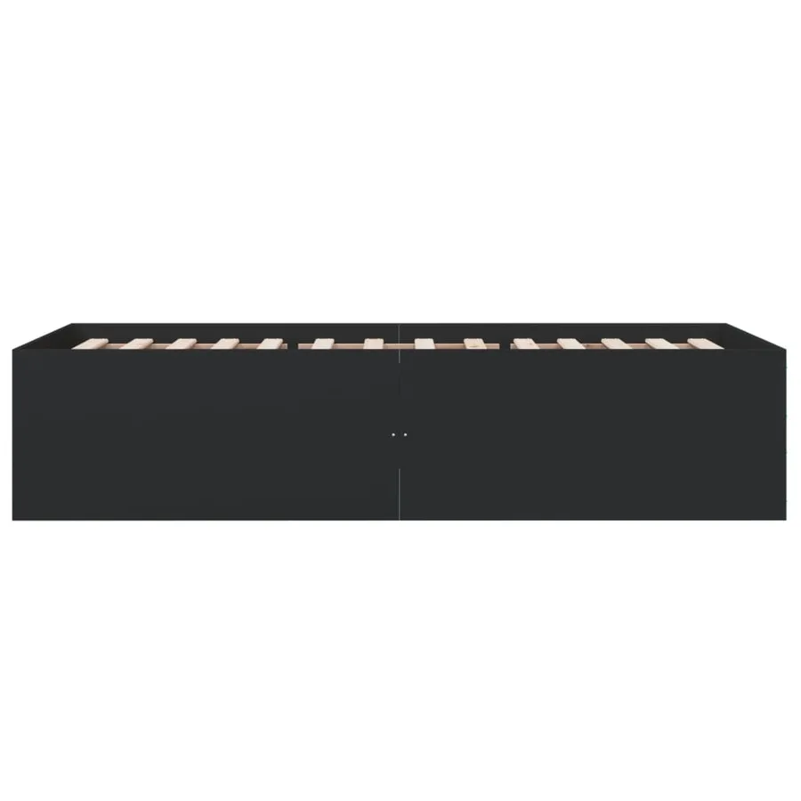 Cadre de lit sans matelas noir 100x200 cm - 5