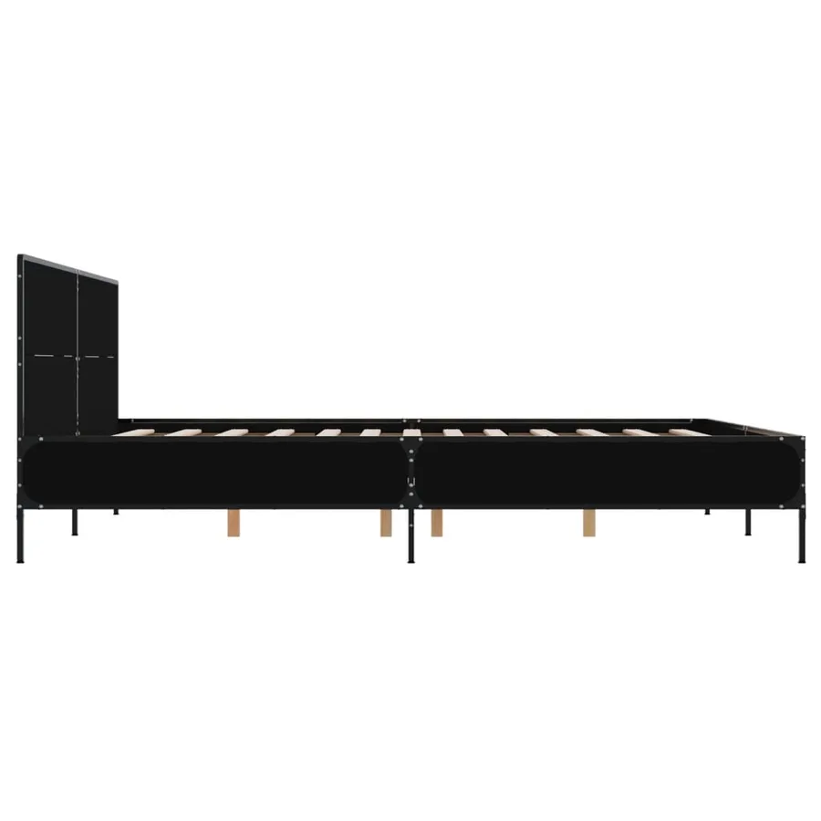 Cadre de lit sans matelas noir 120x190 cm - 5