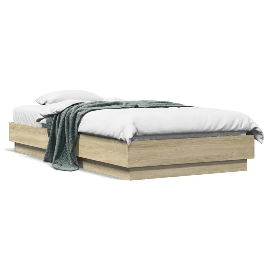 Cadre de lit sans matelas chêne sonoma 75x190 cm - 2