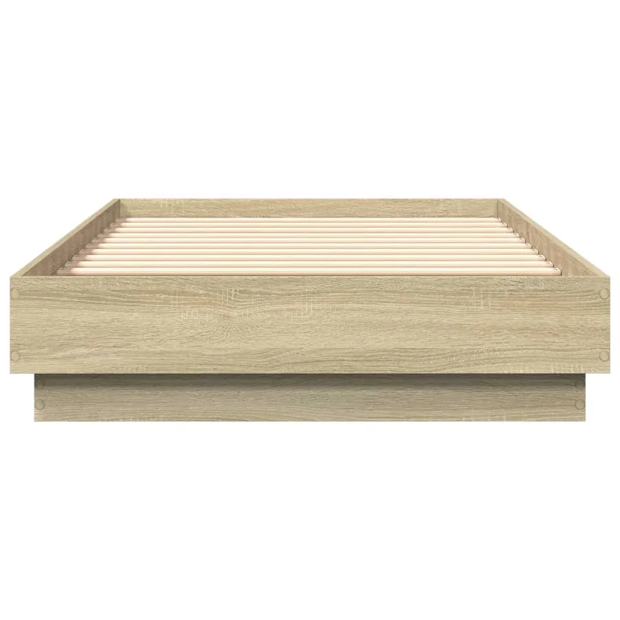 Cadre de lit sans matelas chêne sonoma 75x190 cm - 4
