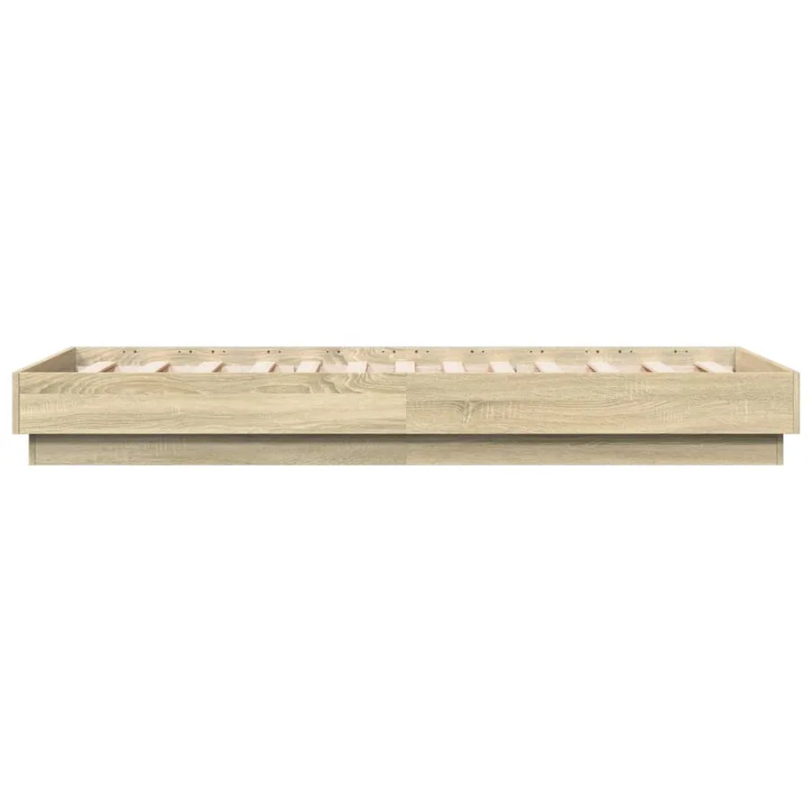 Cadre de lit sans matelas chêne sonoma 75x190 cm - 5