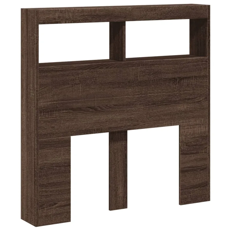 Armoire tête de lit avec LED chêne marron 100x17x102 cm - 3