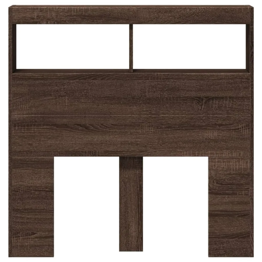 Armoire tête de lit avec LED chêne marron 100x17x102 cm - 6
