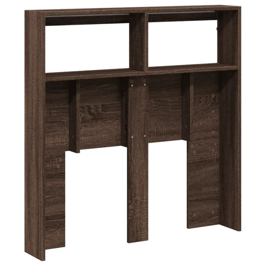 Armoire tête de lit avec LED chêne marron 100x17x102 cm - 8