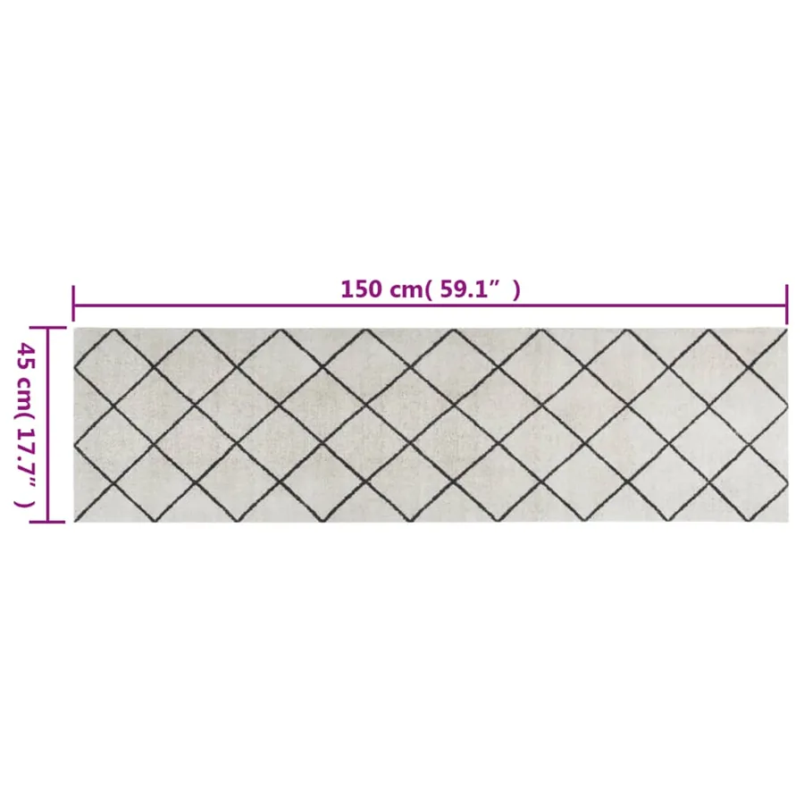 Tapis de cuisine lavable impression carrée 45x150 cm velours - 5