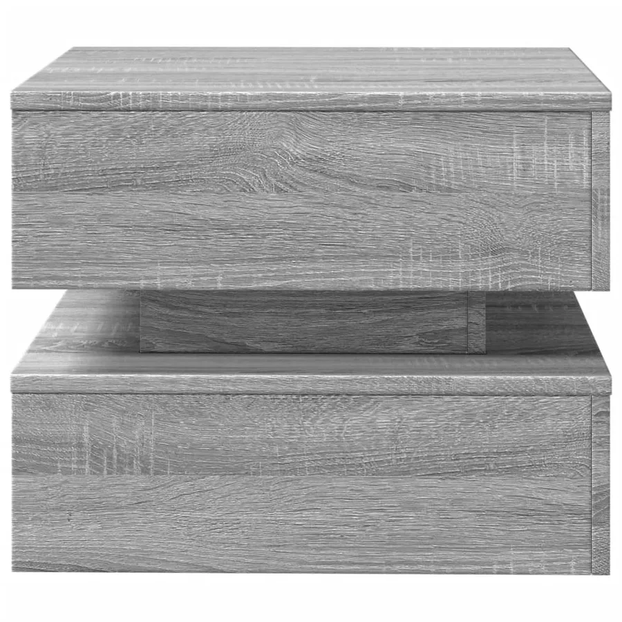 Table basse avec lumières LED sonoma gris 50x50x40 cm - 7