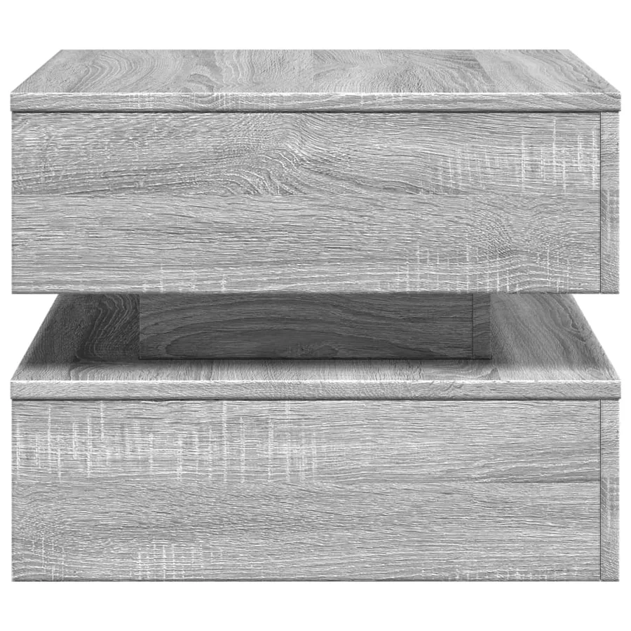Table basse avec lumières LED sonoma gris 50x50x40 cm - 8