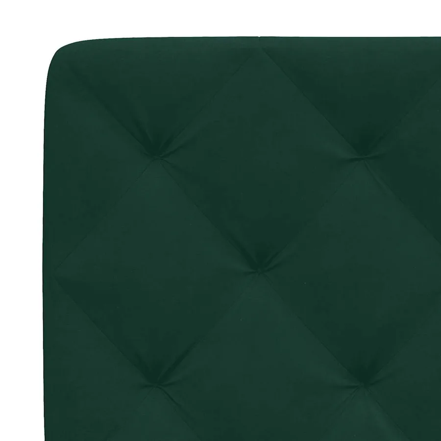 Lit avec matelas vert foncé 100x200 cm velours - 6
