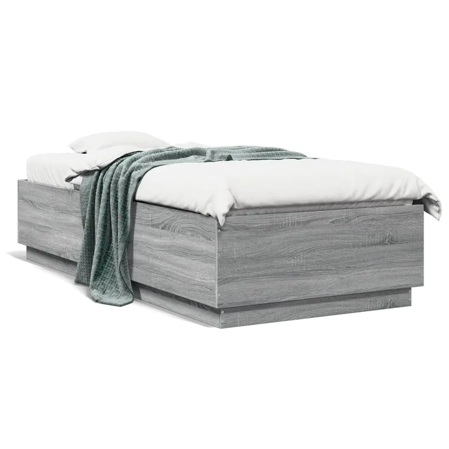 Cadre de lit sans matelas sonoma gris 90x200 cm - 2
