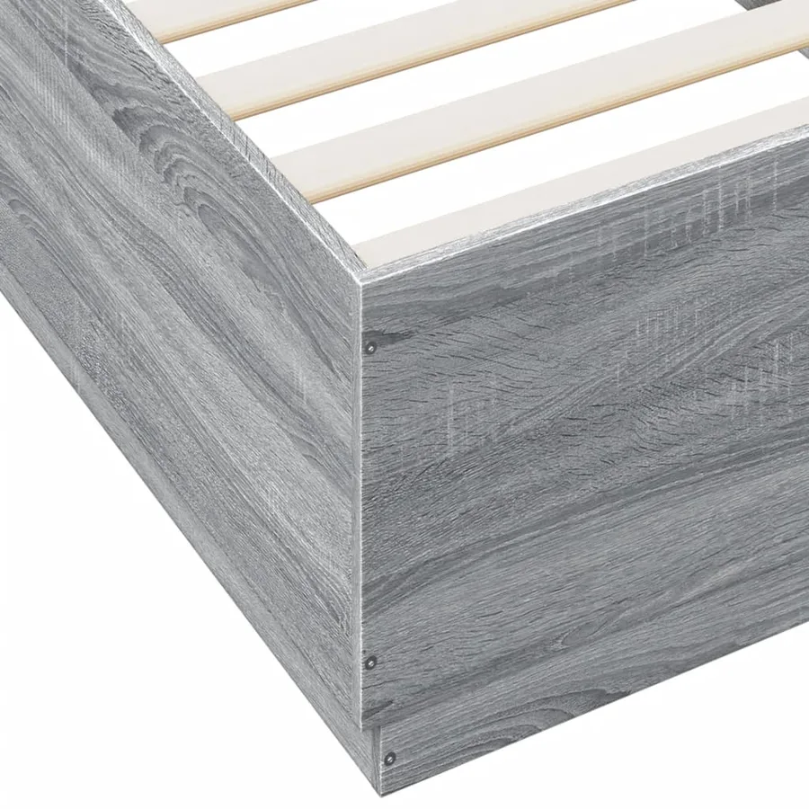 Cadre de lit sans matelas sonoma gris 90x200 cm - 7