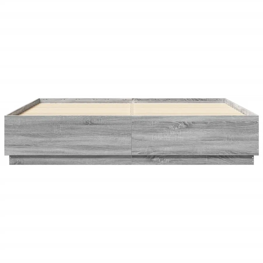 Cadre de lit sans matelas sonoma gris 200x200 cm - 4