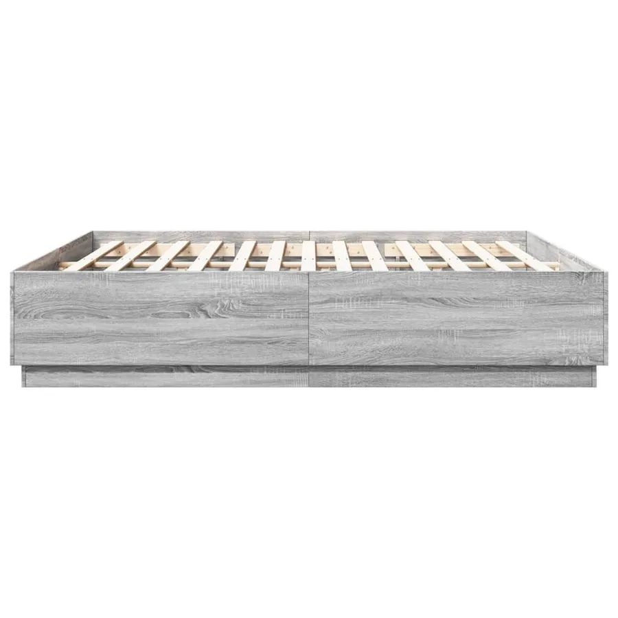 Cadre de lit sans matelas sonoma gris 200x200 cm - 5
