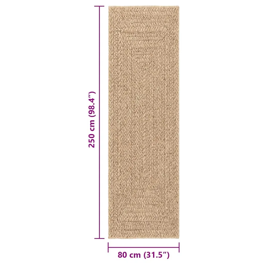 Tapis ZIZUR 80x250 cm aspect de jute intérieur et extérieur - 8
