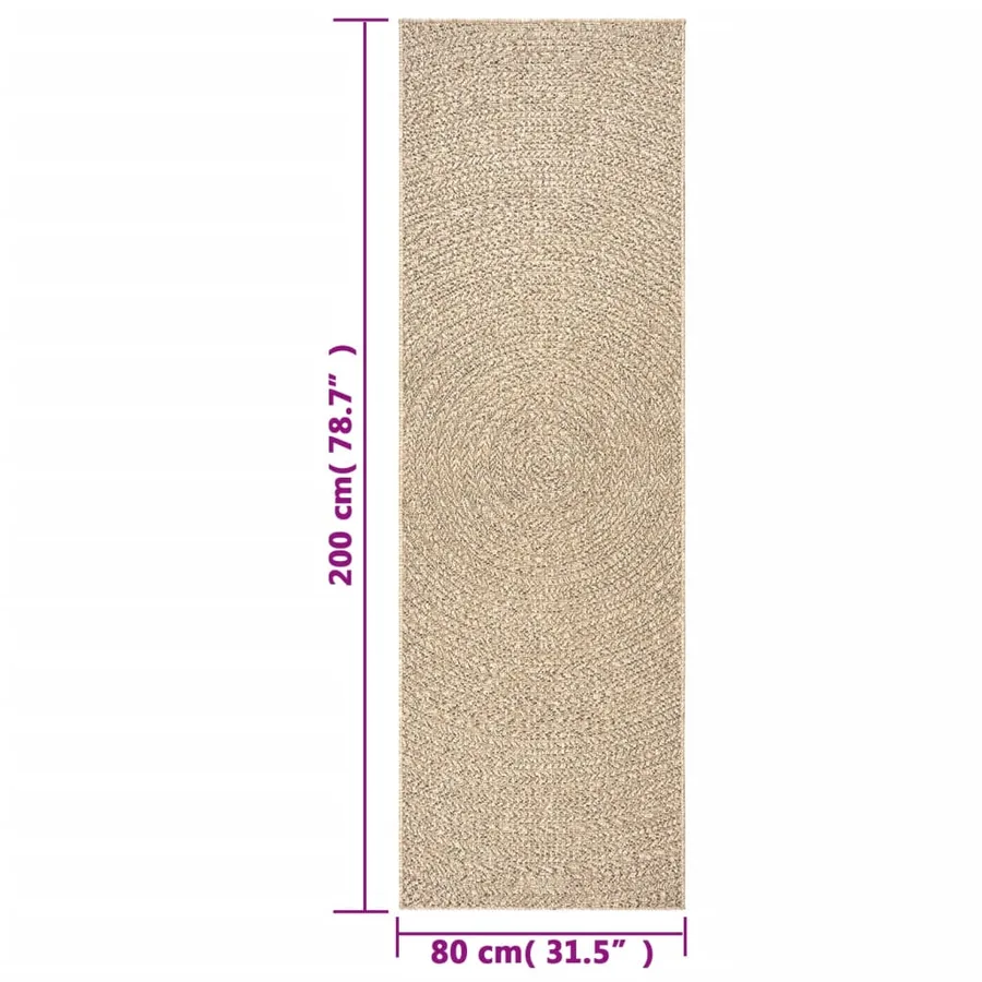 Tapis ZIZUR 80x200 cm aspect de jute intérieur et extérieur - 8