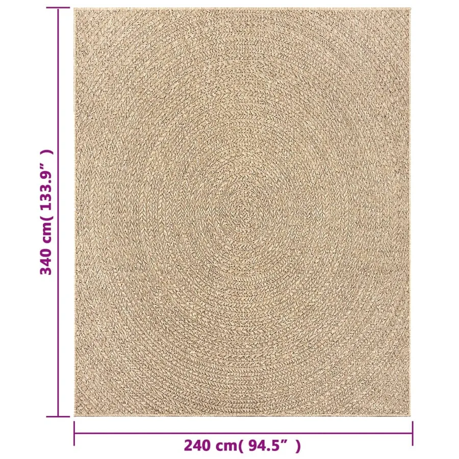 Tapis ZIZUR 240x340 cm aspect de jute intérieur et extérieur - 8