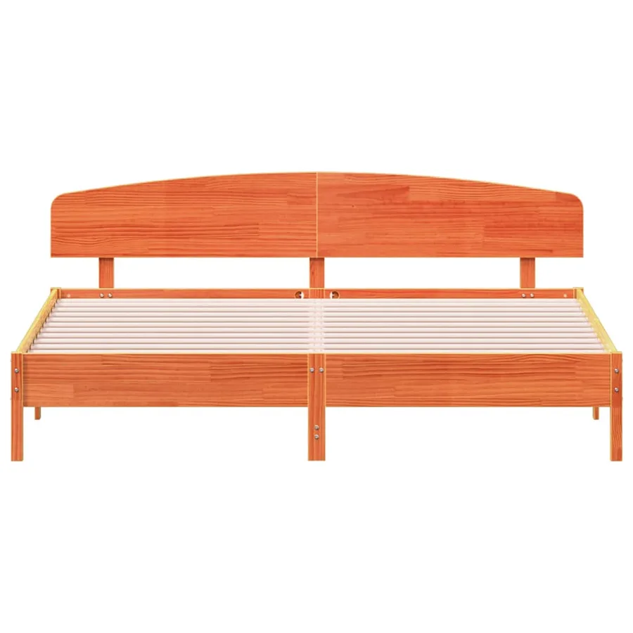 Cadre de lit sans matelas cire marron 180x200cm bois pin massif - 4