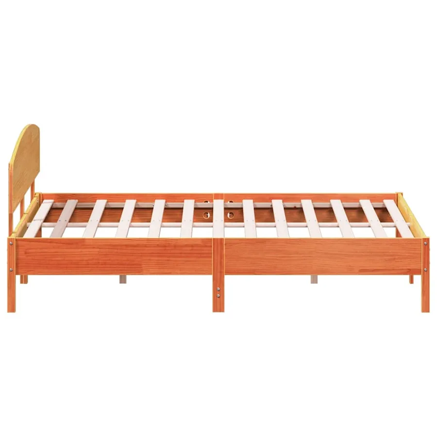 Cadre de lit sans matelas cire marron 180x200cm bois pin massif - 5