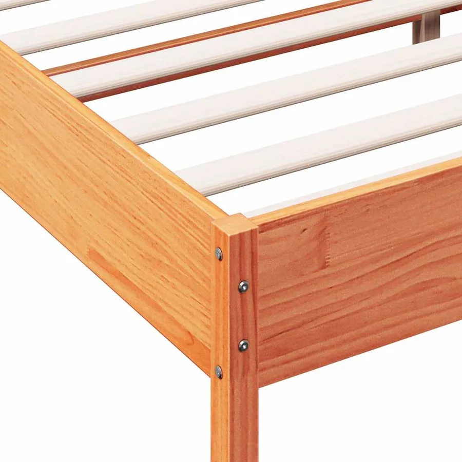 Cadre de lit sans matelas cire marron 180x200cm bois pin massif - 7