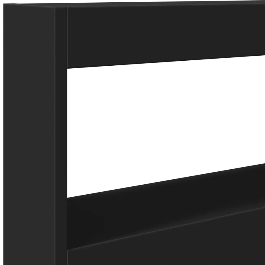 Armoire tête de lit avec LED noir 100x17x102 cm - 9