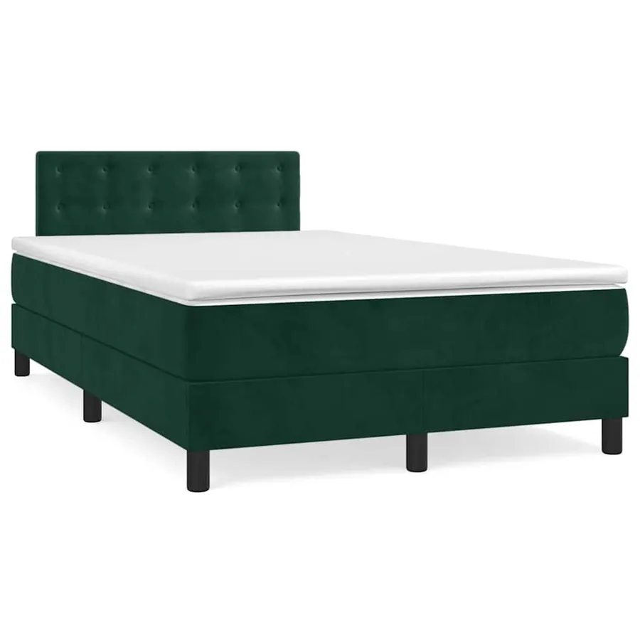 Sommier à lattes de lit et matelas Vert foncé 120x200cm Velours - 2