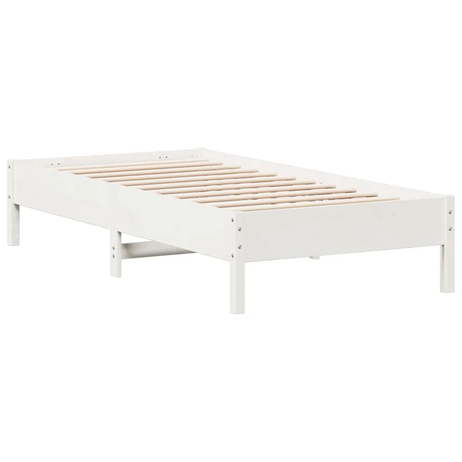 Cadre de lit sans matelas blanc 90x190 cm bois de pin massif - 2