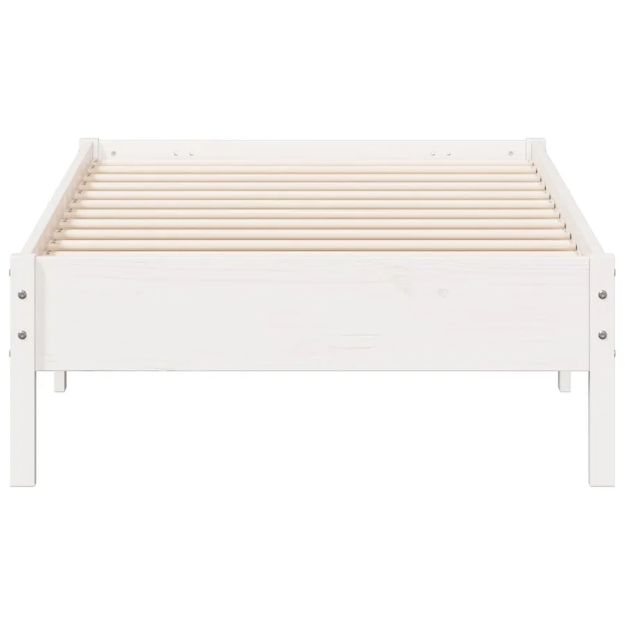 Cadre de lit sans matelas blanc 90x190 cm bois de pin massif - 4