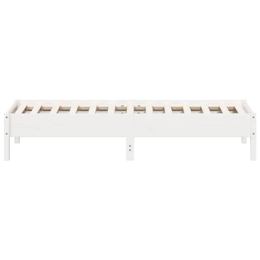 Cadre de lit sans matelas blanc 90x190 cm bois de pin massif - 5