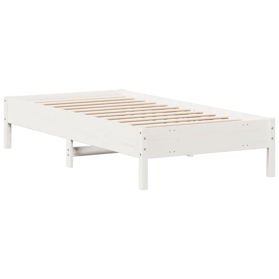 Cadre de lit sans matelas blanc 90x190 cm bois de pin massif - 6