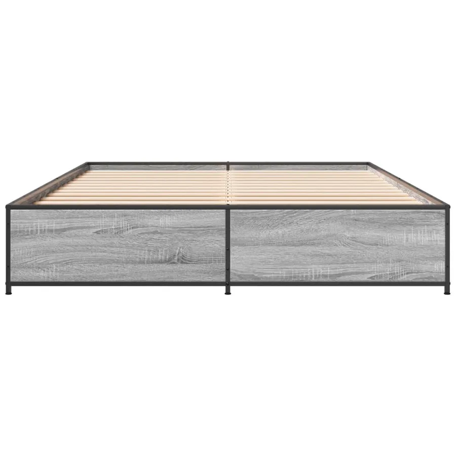 Cadre de lit sans matelas sonoma gris 120x190 cm - 4