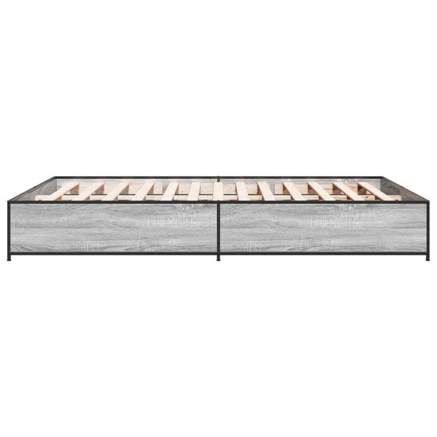 Cadre de lit sans matelas sonoma gris 120x190 cm - 5