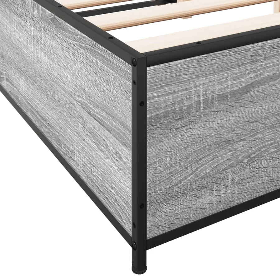 Cadre de lit sans matelas sonoma gris 120x190 cm - 7