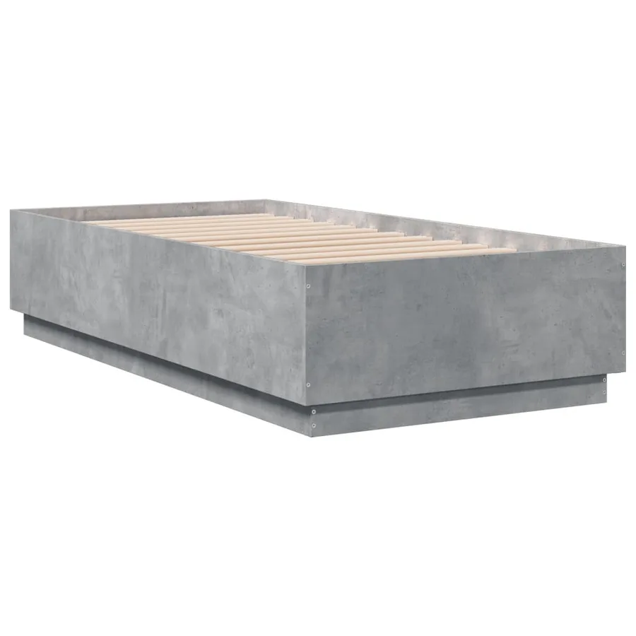 Cadre de lit sans matelas gris béton 75x190 cm - 3