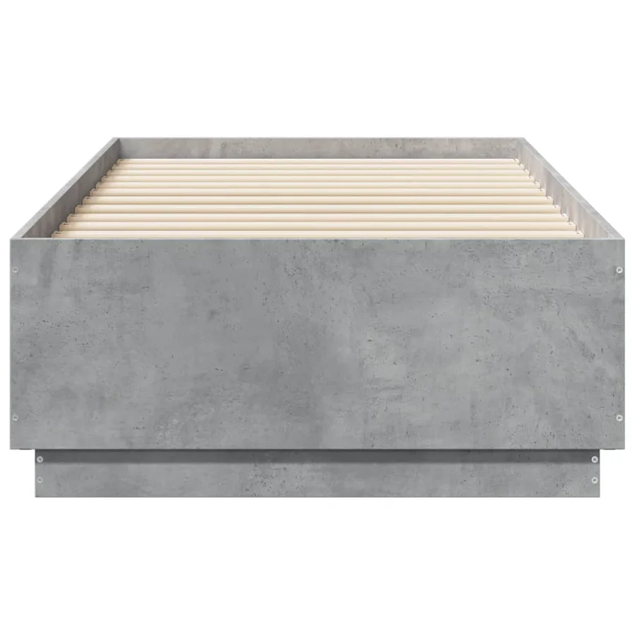 Cadre de lit sans matelas gris béton 75x190 cm - 4