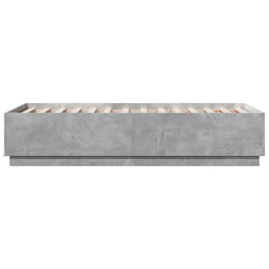 Cadre de lit sans matelas gris béton 75x190 cm - 5