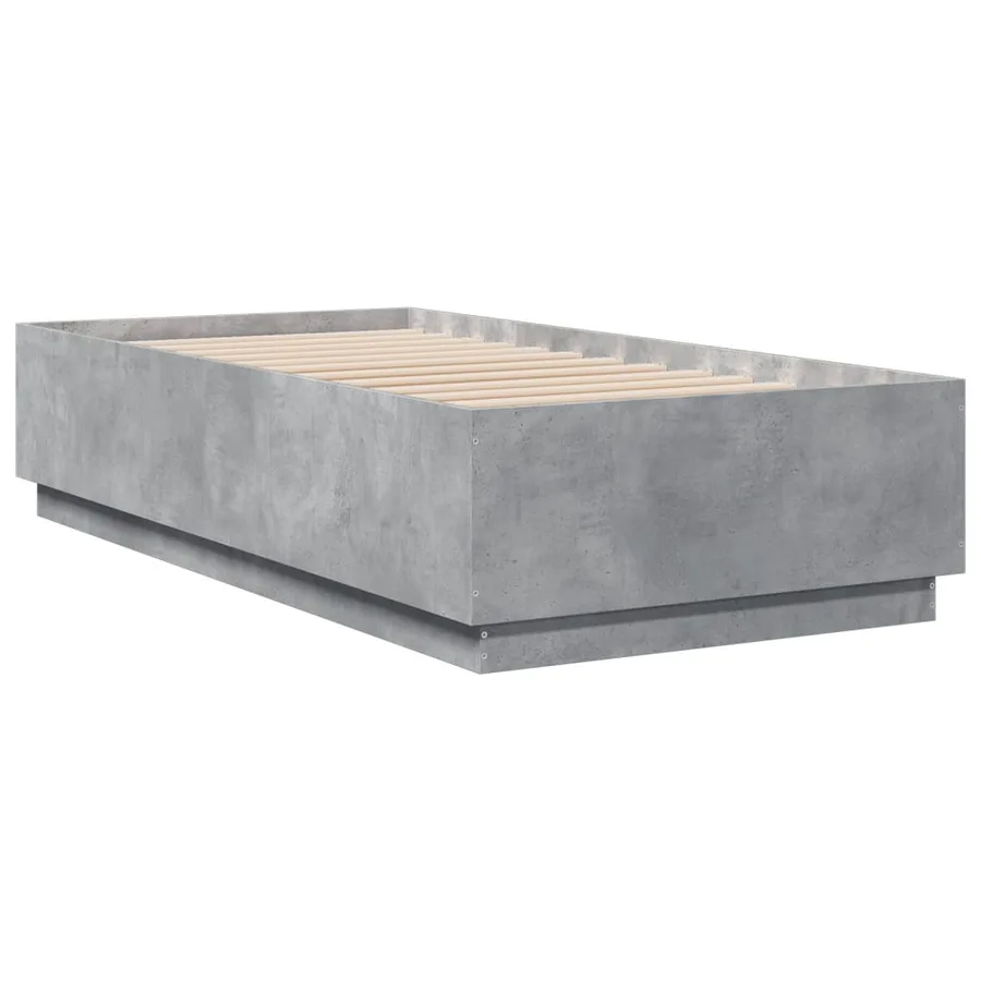 Cadre de lit sans matelas gris béton 75x190 cm - 6