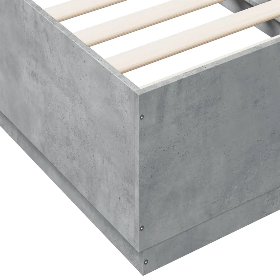 Cadre de lit sans matelas gris béton 75x190 cm - 7