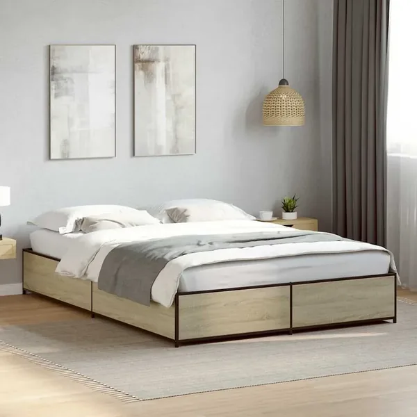 Cadre de lit sans matelas chêne sonoma 150x200 cm