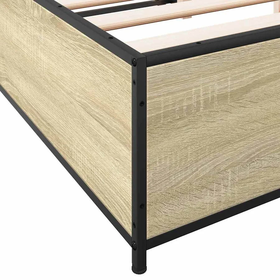 Cadre de lit sans matelas chêne sonoma 150x200 cm - 7