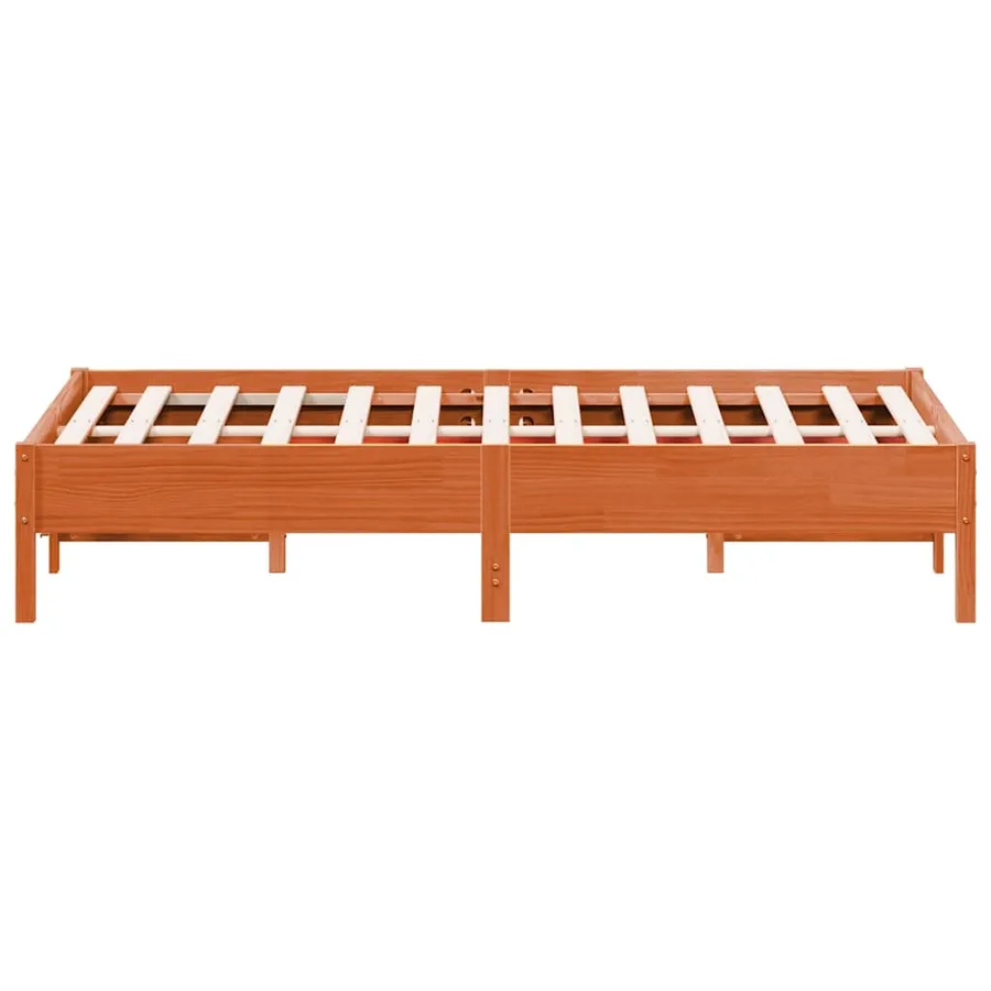 Cadre de lit sans matelas cire marron 75x190 cm bois pin massif - 5